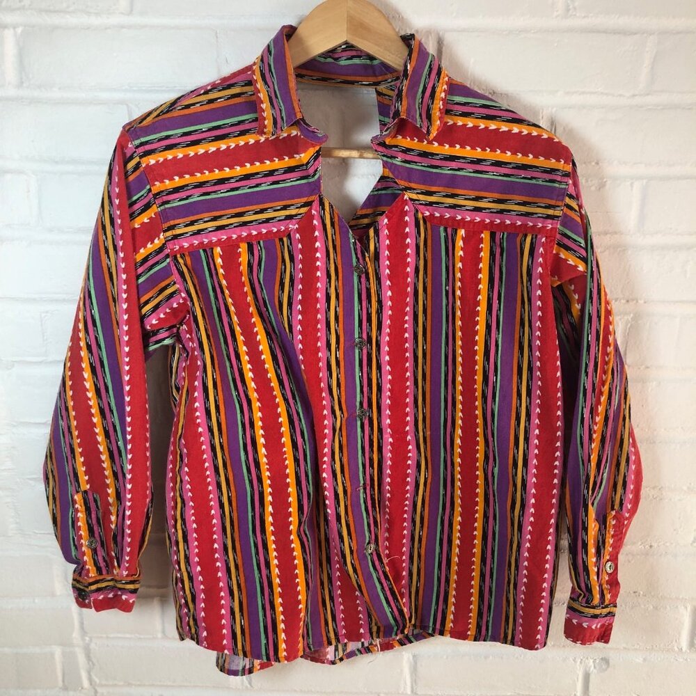 Vintage Wrangler Western Wear Aztec Cowboy Cutout Shirt Women's Large
